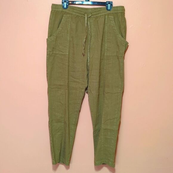 Kut from the Kloth Pants - Kut From The Kloth Sandra Smocked Waist Linen Blend Pant Bronze Brown L